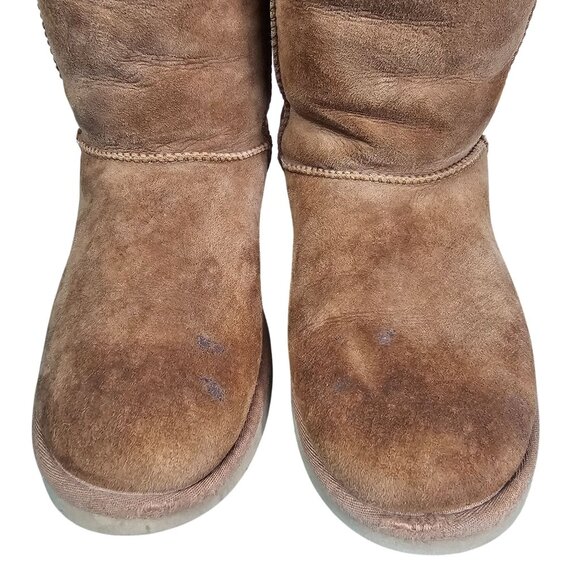 UGG Womens Classic Tall II Boots Sz 8 Brown Leather & Sheepskin 5815 Casual - Picture 6 of 13